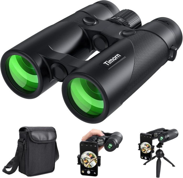 Jumelles Timorn 8x42 HD, prisme BAK4, traitement FMC, étanches IPX7, avec adaptateur smartphone et trépied