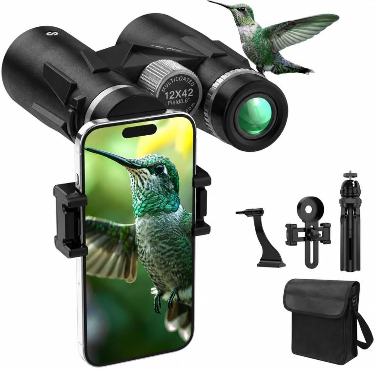 Sogries Jumelles 12x42 BAK4 FMC, Adaptateur Smartphone et Trépied Inclus